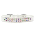 thumbnail image 1 of Two Row Confetti Crystal Size 18 White Dog Collar, 1 of 1