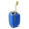 thumbnail image 4 of Bathroom Set 5-pc, Filled w/ Blue Flakes, Seashells & Starfish Toothbrush Holder, Toilet Brush Scrubber, Soap Dispenser, Soap Holder, Elegant Seashells & Starfish Decorative Toiletry Storage Set, 4 of 5