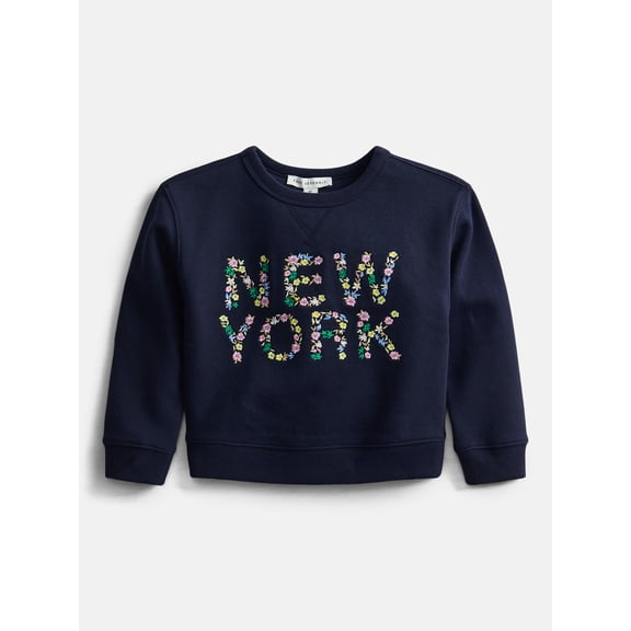 Free Assembly Baby, Toddler, and Little Kids Crewneck Sweatshirt with Long Sleeves, Sizes 6M - 10/12