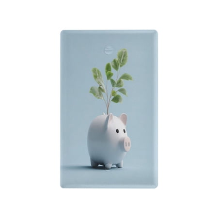 IAUYY Retardant PC Material Unused Outlet Cover Switch Plate Covers Easy DIY Installation with Screws Light Switch Cover Plate A Potted Plant Growing in It