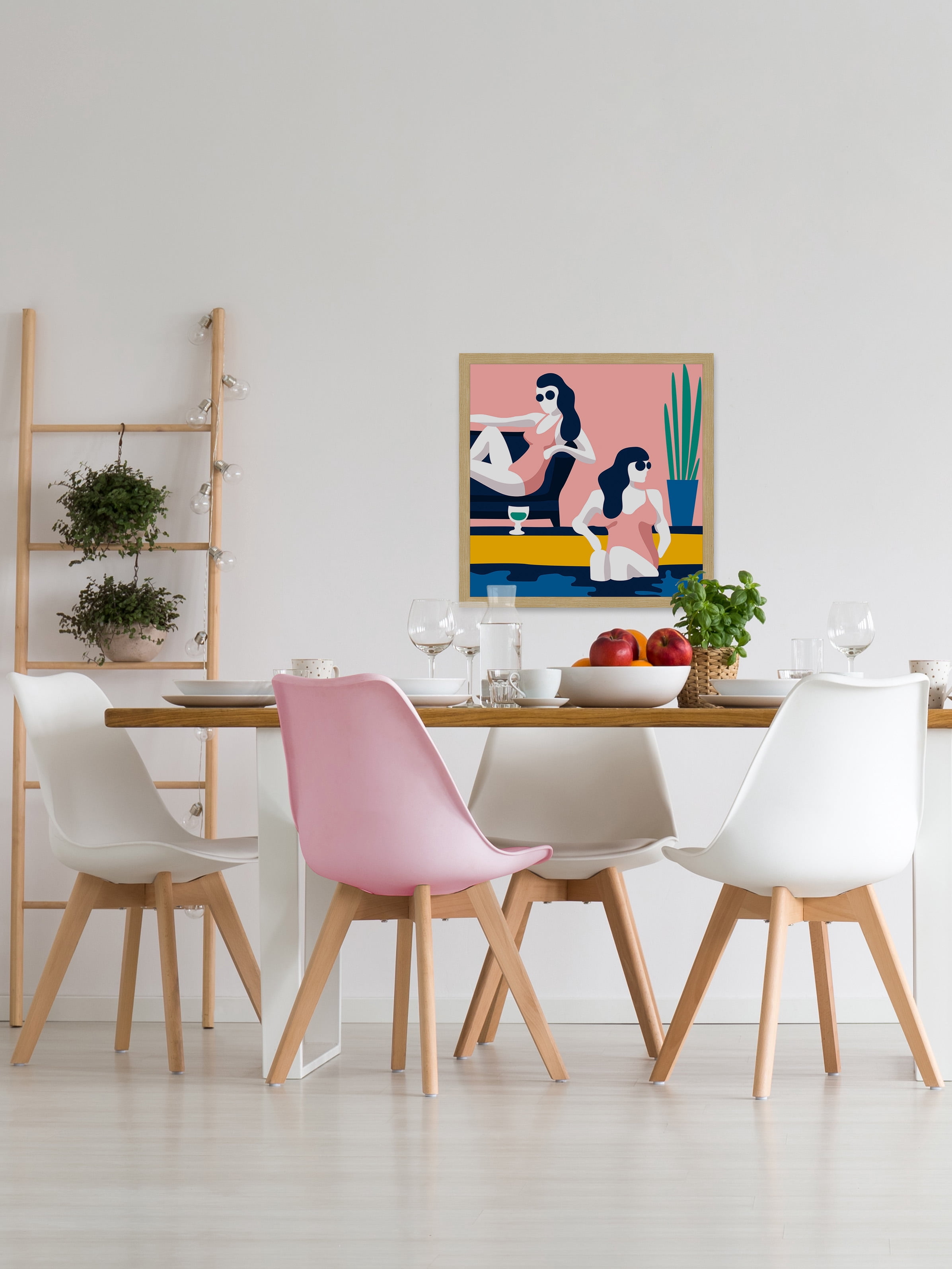 Chillin' in Pink Framed Painting Print