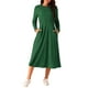 thumbnail image 1 of INSPIRE CHIC Vestidos de Otoño para Mujeres, Manga Larga, Cuello Redondo, Tejido A-Line, Vestido Midi Casual S Verde Oscuro, 1 of 5