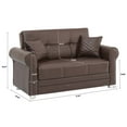 thumbnail image 6 of Ottomanson Paradise Sleeper Loveseat, Brown Leatherette, 6 of 7