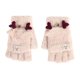 thumbnail image 2 of Girls Fingerless Gloves Keep Warm Cartoon Pattern Thickened Flip Top Gloves for Winter Beige, 2 of 5