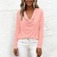 thumbnail image 2 of Camisa de Manga Larga con Cuello en V Blanca para Mujeres con Cuello de Vaca en Tela Fluida con Puño de Botón, 2 of 9