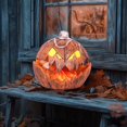 thumbnail image 3 of Sylvtty Halloween Pumpkin Light Extendable Talking Pumpkin Lantern Scary Mouth Open Pumpkin Decoration with Lights And Sound for Porch Patio Indoor Outdoor Decor, 3 of 6