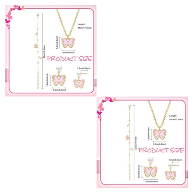 kurtrusly Necklace Earring Bracelet Ring Set Must-have For Any Fashion-conscious Girl 2Set
