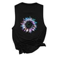 thumbnail image 4 of JINMGG Tank Tops for Women under $5,Womens Tank Tops Casual Loose Fit Plus Size Sunflower Printed Tee Shirts Black XL, 4 of 6