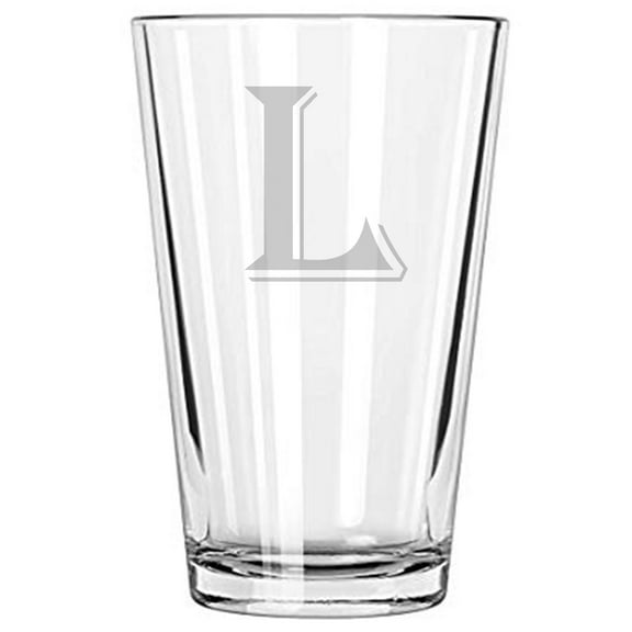 16OZ MONOGRAM BEER GLASS L