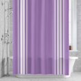 thumbnail image 3 of Farmhouse Purple Shower Curtain for Bathroom Decor, White Stripe Waterproof Fabric Shower Curtain, 72"x72" Set with 12 Hooks, 3 of 9