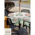 thumbnail image 4 of Outdoor Tablecloth with Umbrella Hole and Zipper, Easter Square Table Cloth 60x60 Inch Waterproof Tablecloth, Retro Farmhouse Gnomes Flowers Rabbit Eggs Plaid Picnic Table Cover for Patio Camping, 4 of 7