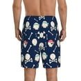 thumbnail image 2 of Balery Pirate Skulls 1 Men's Cotton Knit Pajama Shorts Waistband & Pockets,Short Pajama Pants-Medium, 2 of 8