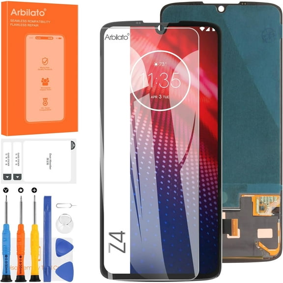 OLED Screen for Motorola Moto Z4 Screen Replacement for Moto XT1980 LCD Screen XT1980-3,XT1980-4 Touch Display Digitizer Assembly Repair Parts（Black with Figerprint Function）