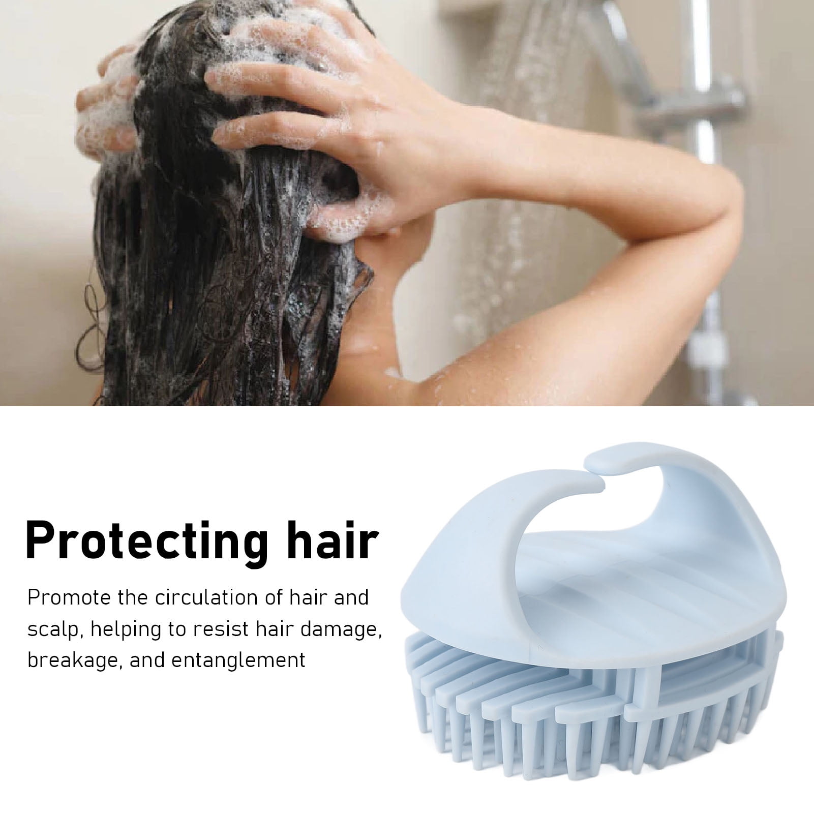 Cepillo de champú para eliminar la caspa fácil de usar masajeador de cuero  cabelludo ampliamente aplicable que promueve la circulación sanguínea para 