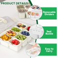 thumbnail image 6 of Divided Serving Tray with Lid and Handles 8 Compartments Snack Box Container Charcuterie Organizer Snackle Box Container for Candy,Nuts，Fruits,Snacks,3 Pack,Beige, 6 of 7