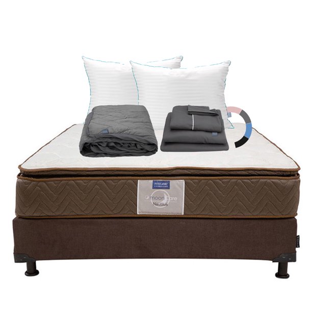 Colchon Individual Nautilus+Box Base Cama+Almohada Royal Twin+Protector Lux+Sabanas Royal