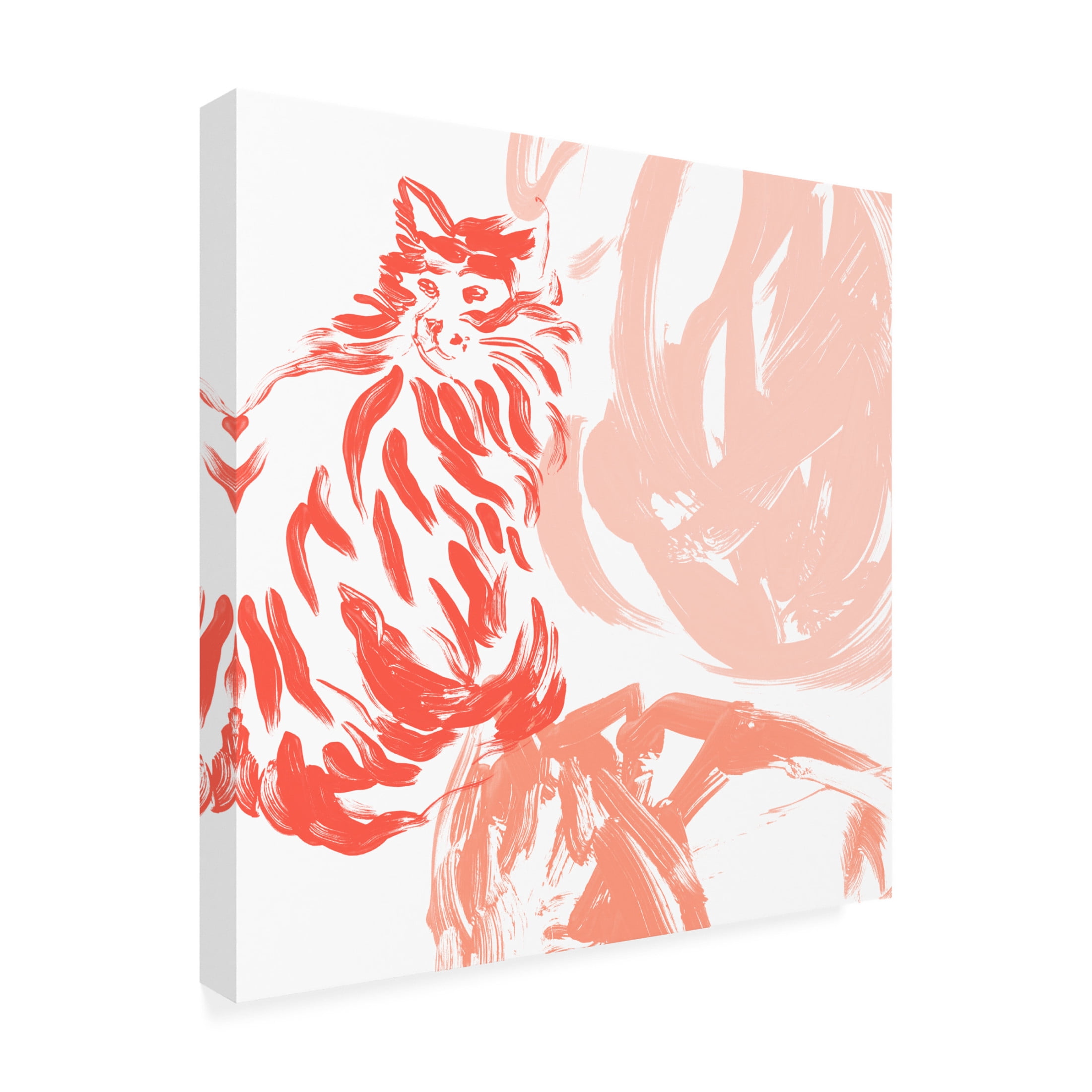 Canvas Wall Art - June Erica Vess 'Paint Box Cats VI' Wall Art for Living Room, Bedroom, or Office Décor by Trademark Fine Art - 18 x 18 Inches