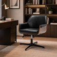 thumbnail image 4 of FOH Silla de Oficina con Madera de Nogal y Base Negra de 4 Puntas, 4 of 8