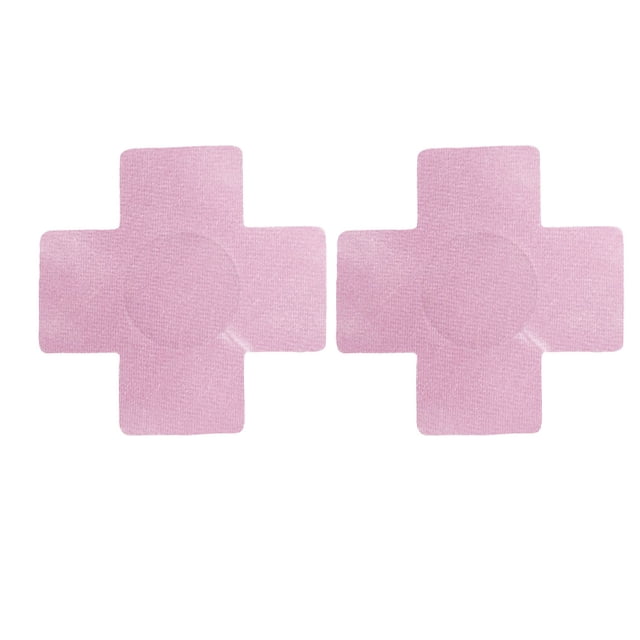 kurtrusly 1 Paire Cache-Tétons Anti-Protrusion Ensemble Protecteur de Poitrine Fournitures de Coiffure Auto-Adhésif Forme Croisée Design Pratique Croix Rose