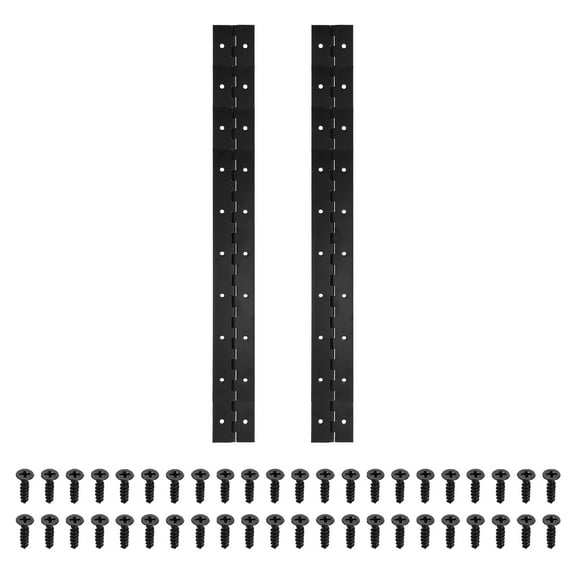 20x2 Inch Heavy Duty Piano Hinge, 2 Pack Continuous Hinge with Hole for Piano Gate Door Wooden Box, Black