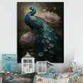 thumbnail image 2 of Designart Peacock With Flowers Canvas Wall Art, 2 of 5