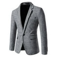 thumbnail image 2 of UVEASISHA Formal Wedding Suit for Men Slim Fit Casual Plaid Blazer Jackets Fall Lightweight Business Blazers Single Breasted Suit Jacket for Office Back to School Sales Today,Gray,XL, 2 of 4