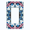 thumbnail image 5 of Metal Light Switch Plate Cover Mauve Blue Mandala Flower Tile Pattern MDL118, 5 of 13