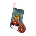 thumbnail image 2 of Fiudx Decoración del hogar Medias navideñas tejidas con diseños de Papá Noel y muñeco de nieve Bolsas de regalo rojas ideales para colgar en el árbol de Navidad 2 piezas, 2 of 6