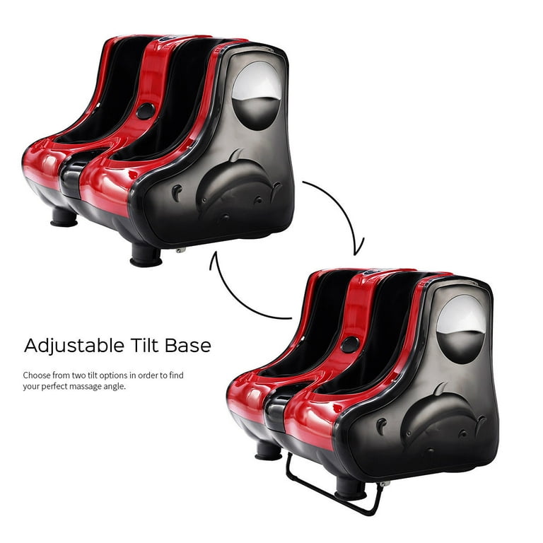Costway Shiatsu Kneading Rolling Vibration Heating Foot Calf Leg Massager Red