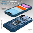 thumbnail image 6 of iPhone 11 Case,Dteck Shockproof Rubber Slide Camera Lens Protection Hybrid PC Ring Holder Kickstand Card Slot Design Cover For Apple iPhone 11 6.1-inch,Blue, 6 of 9
