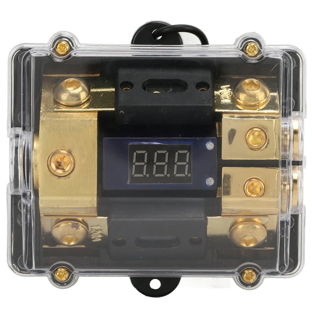 Distribuidor divisor de potencia de 1 entrada y 2 salidas con toma de tierra de cobre universal para audio de automóvil, cable calibre 0/2, 100 A
