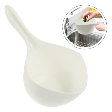 LEORX White Plastic Water Ladle for Indoor Watering and Bathing Tasks