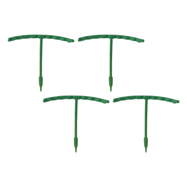 A Christmas Cactus Flower Stand 4-Piece Set With Semi-Circular Design, Sturdy Steel Core, White Coated, Support For Climbing Plants, Tomatoes, Vegetables, Garden Use, 5.52X5.52X0.39In