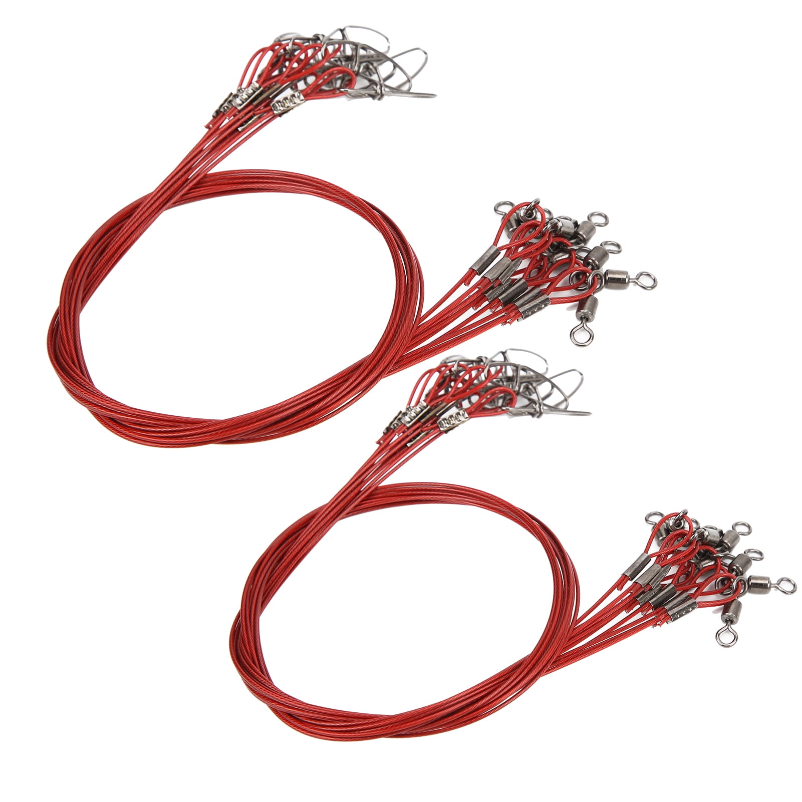 10pcs/Pack Anti-Bite Wire Leaders With Snap Swivel Fishing Wire Leader Rigs Bar 