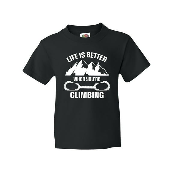 Inktastic Rock Climbing Mountains Youth T-Shirt
