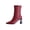 Wine, variant on Black Ladies Mid Calf Boots Square Toe Block Heel Mid Heel Short Straight Shaft Winter Casual Shoes For Daily Wear And Everyday Outings Size 36
