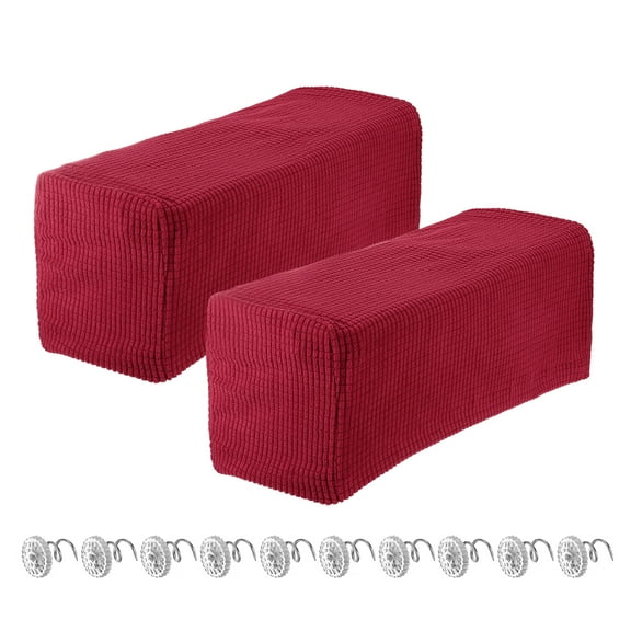 Uxcell 2pcs Stretch Armrest Covers, Couch Arm Covers with Twist Pin, Protector Slipcovers for Chairs Sofa Wine Red