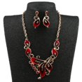 thumbnail image 2 of Moda cristal decración colr pendientes novia conjunto Sunnimix rojo colgante, 2 of 8