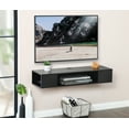 thumbnail image 3 of FITUEYES Modern Wall Mounted Floating Television Stand Media Console, Black, Cable Management, 39.4 in Length, 3 of 8