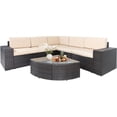 thumbnail image 2 of SUNCROWN Outdoor 6-piece Rattan Sectional Sofa Set Brown 5, 2 of 5