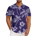thumbnail image 1 of Styesk T-Shirts pour Homme Mode Décontractée Imprimé Poche Bouton Manches Courtes Col Rabattu Blouse Chemise, 1 of 5