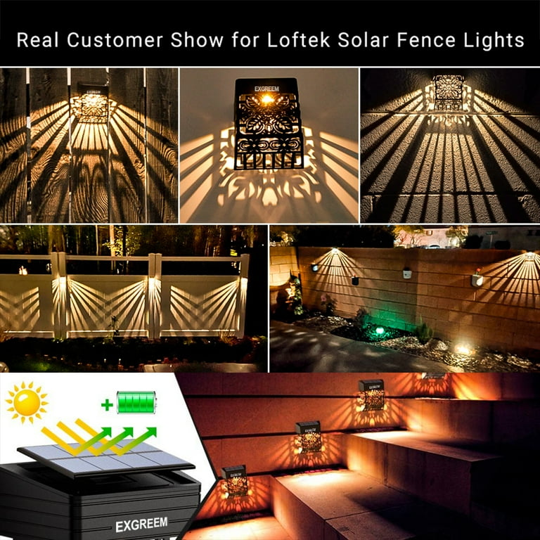 Solar Deck Lights Led Outdoor Garden Decorative Wall Mount Fence Post Lighting 6pack