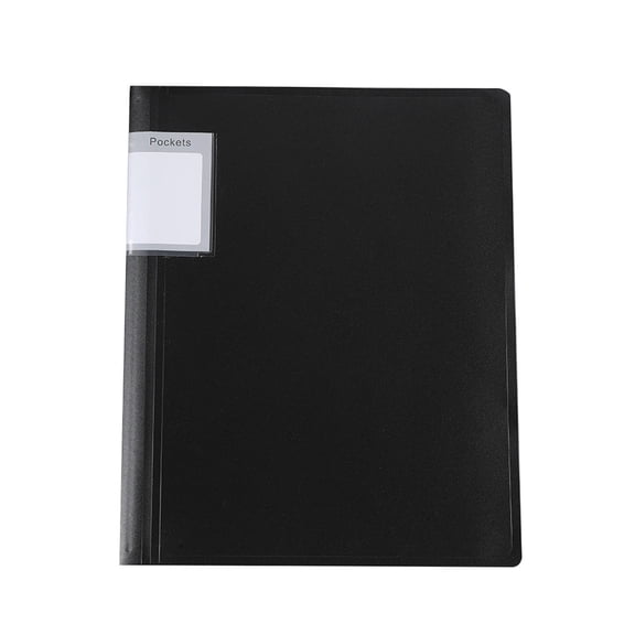 1 Pc 12.58"x9.84" Presentation Display Book 30 Pockets, Clear Sleeve Binder Portfolio Folder with Cover Label for Artwork Sheet Music, Black