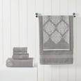 thumbnail image 2 of Modern Threads Artesia Damask 6-Piece Bath Towel Set, Gray, 2 of 5