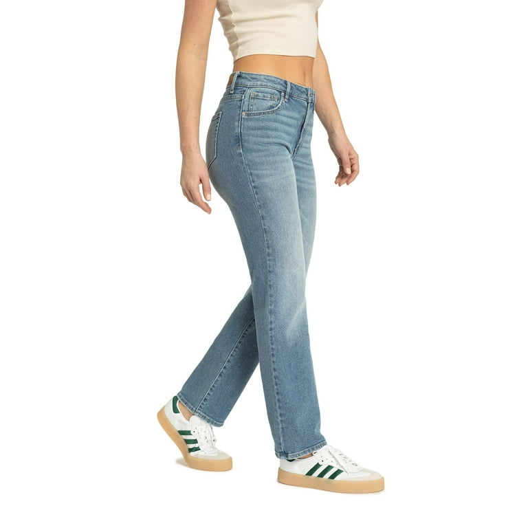 Jordache Women s High Rise Straight Leg Jeans Walmart