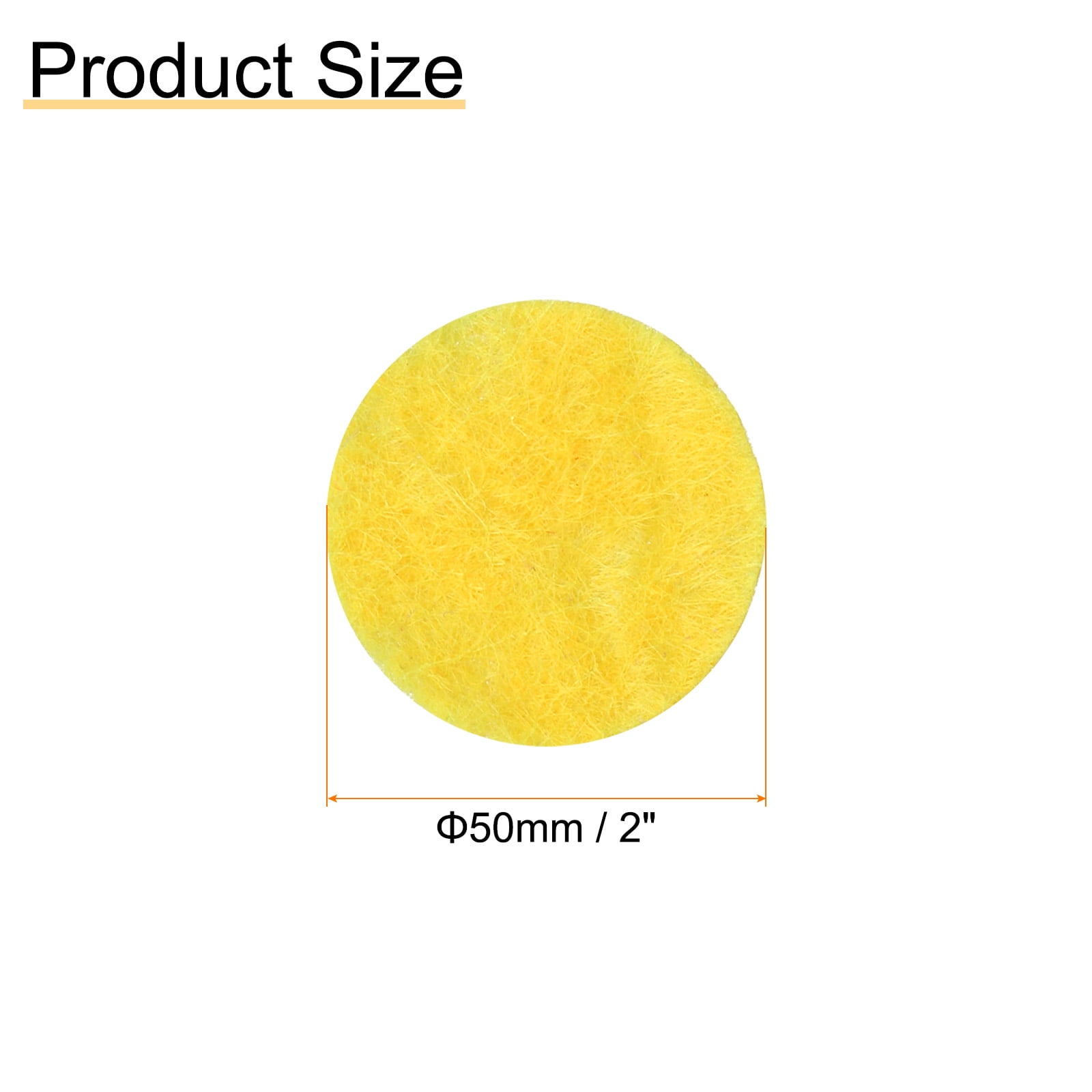 Uxcell 500pcs Round Felt Circles, 50mm 3/8 Pre Cut Felt Craft Pads Non-Woven Mini Felt Fabric Circles for DIY Projects, Yellow