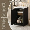 thumbnail image 6 of Euroco 20-inch Bathroom Vanity with Ceramic Sink, Freetanding Single Vanity Set with Soft Closing Door, adjustable shelf, Modern Style, Black., 6 of 9