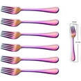 thumbnail image 2 of ReaNea Rainbow Dinner Forks 6-Pieces, Stainless Steel 8.17" Fork Wedding Silverware Set of 6, 2 of 8