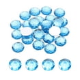 thumbnail image 1 of Piedras de cristal acrílicas redondas de fondo plano, 30mm Piedras de cristal azul cian de fondo plano para decoración de manualidades 25Pcs, 1 of 7