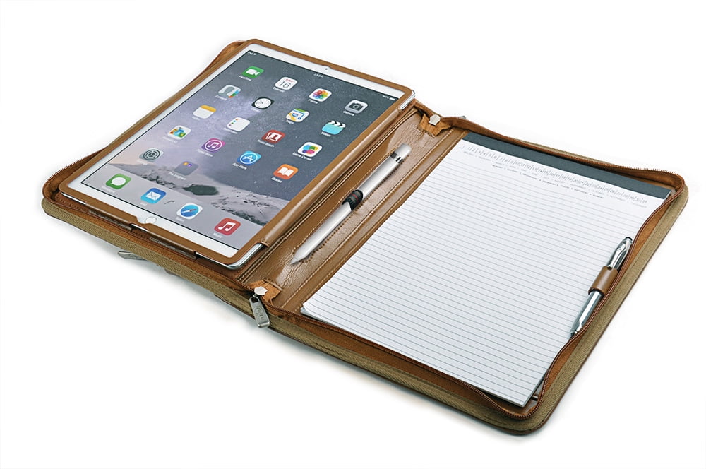 Portfolio iPad Pro Case, Organizer Folio with Pocket and Writing Pad